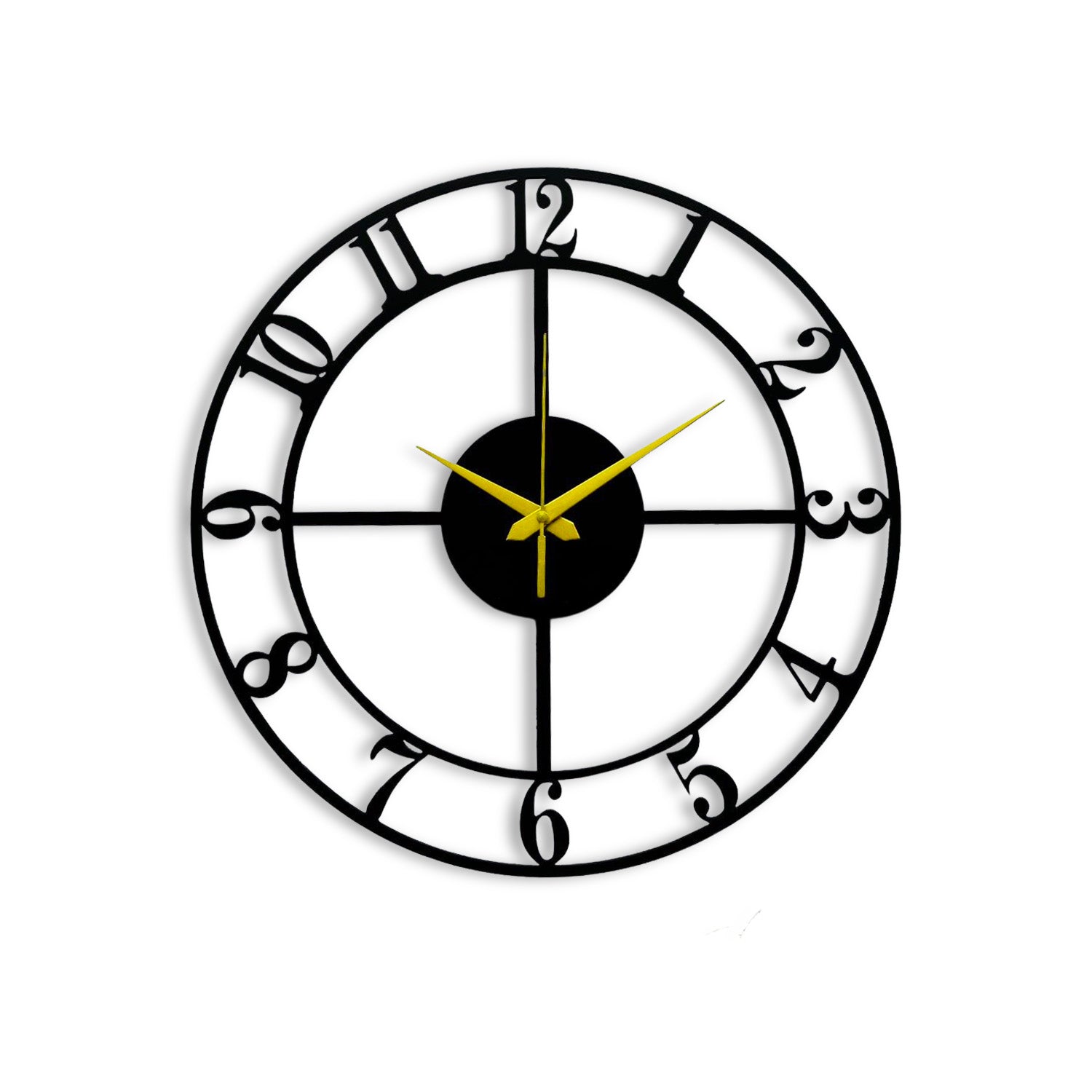 metal wall clock black color