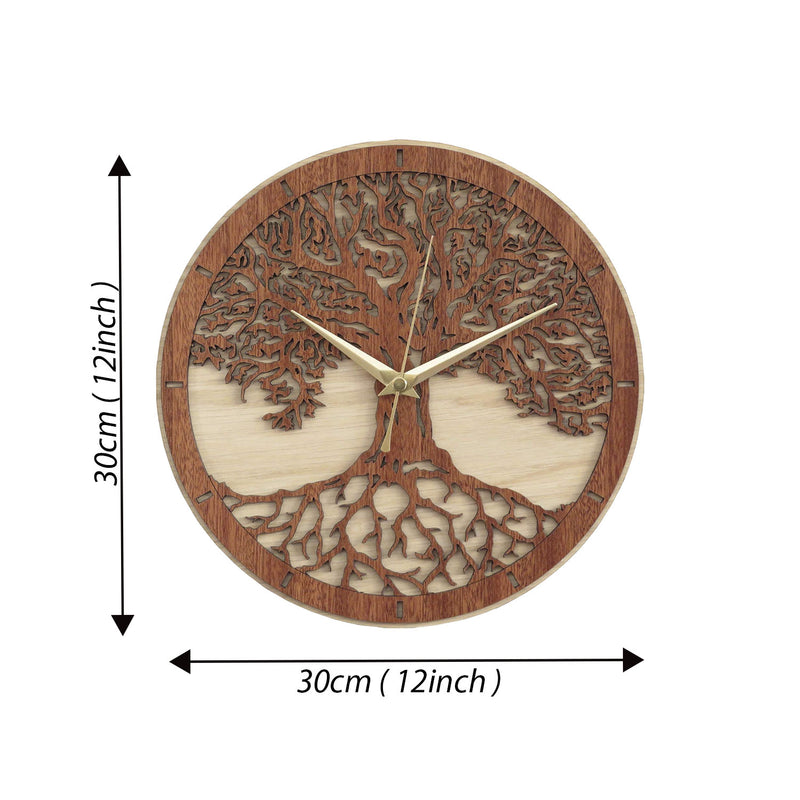 3d attractive wooden tree wall clock