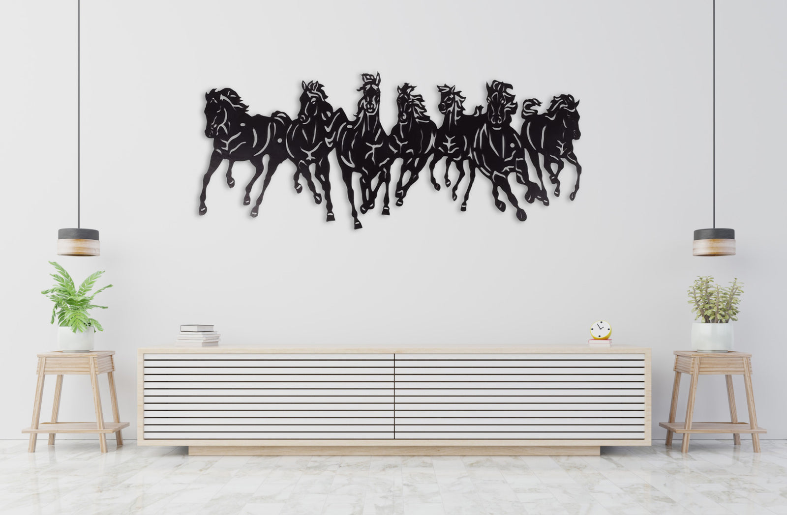 Running Horses Metal Wall Art
