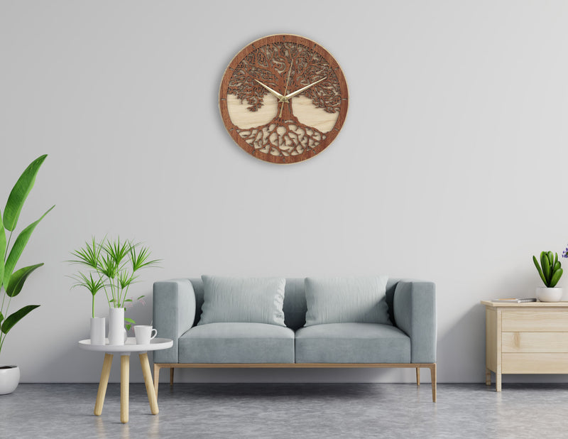 tree design wall clock