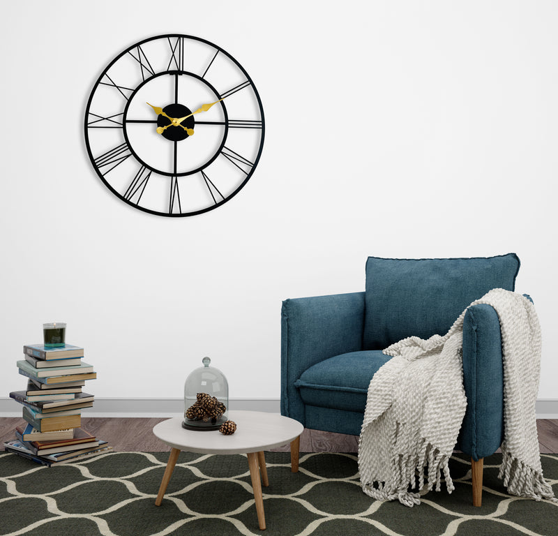 round metal wall clock