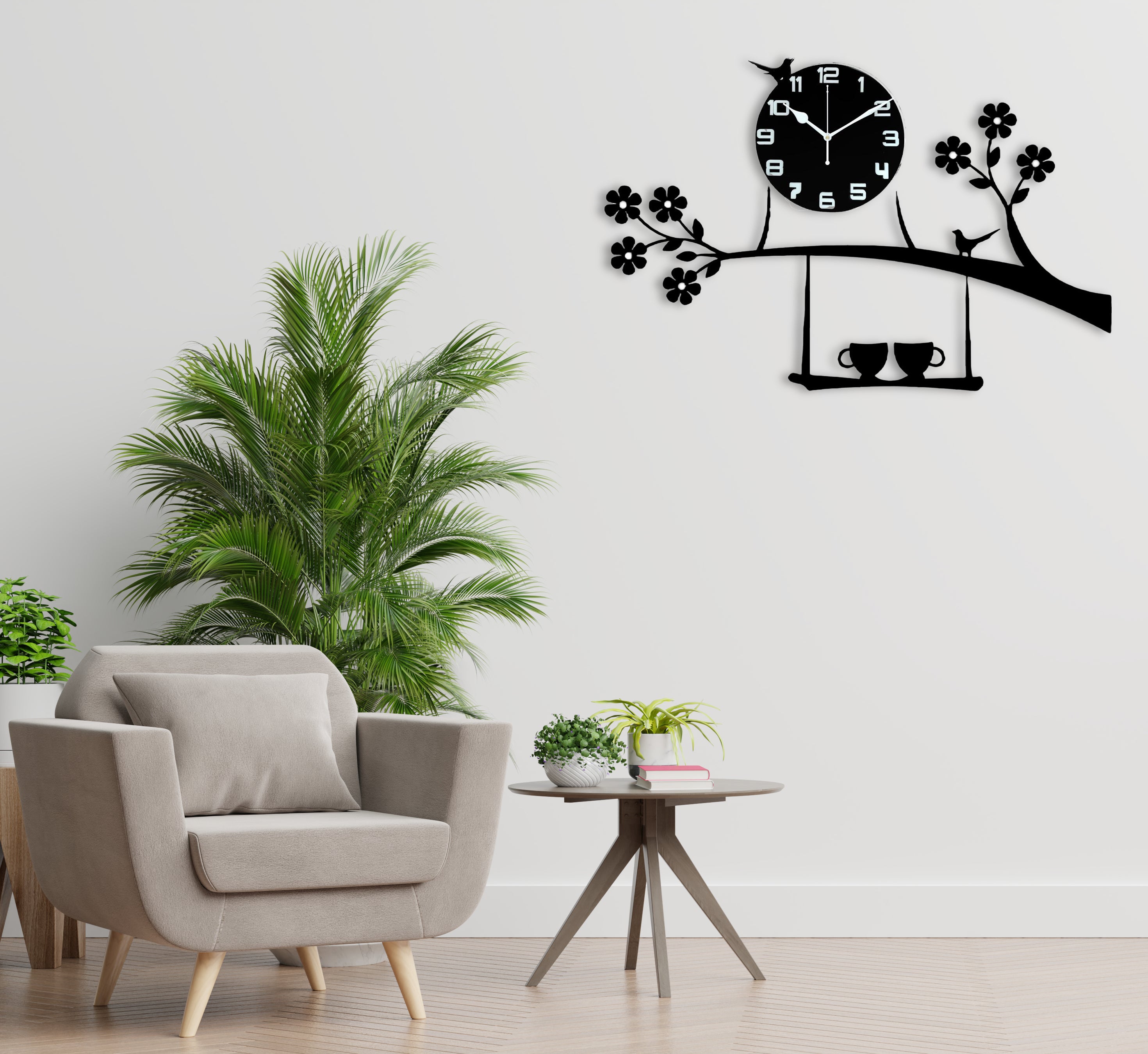 Antique Tree Design Acrylic Wall Clock – auromin.in