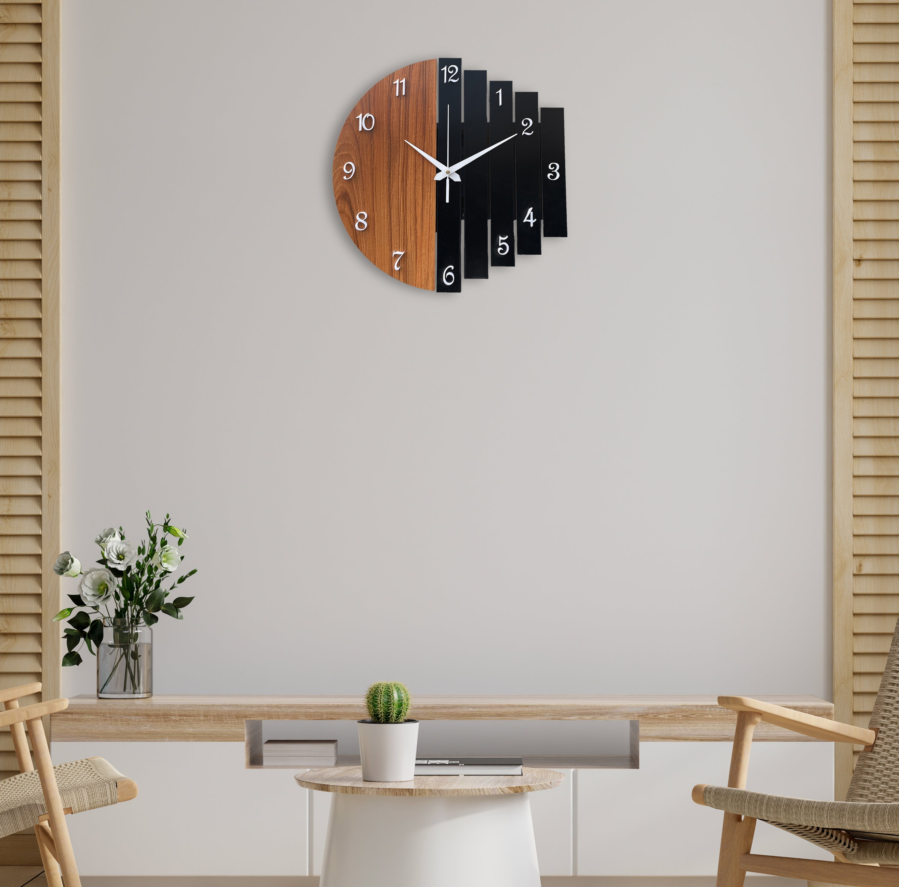 MODERN DESIGN WOODEN WALL CLOCK – auromin.in