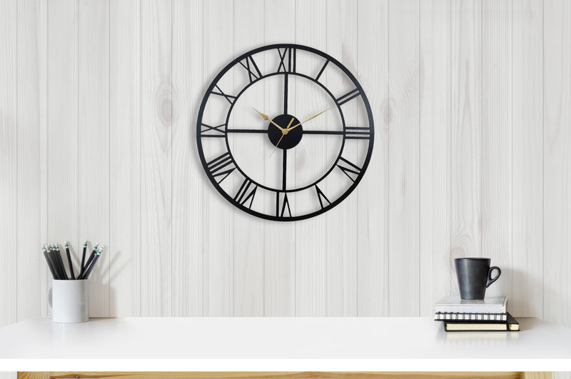 new roman metal wall clock