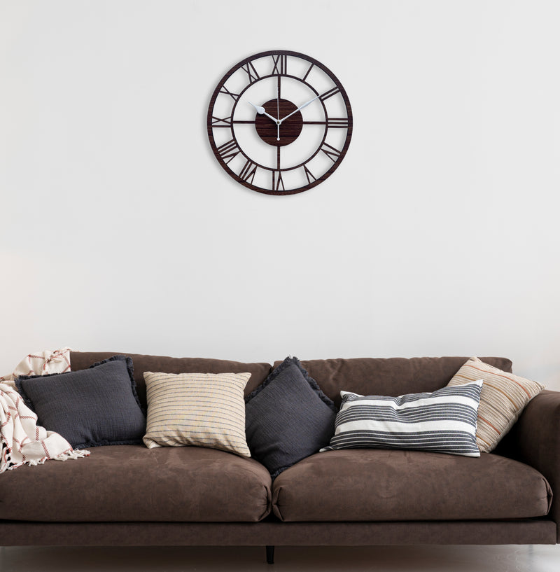 modern decorative brown wall clock for living room