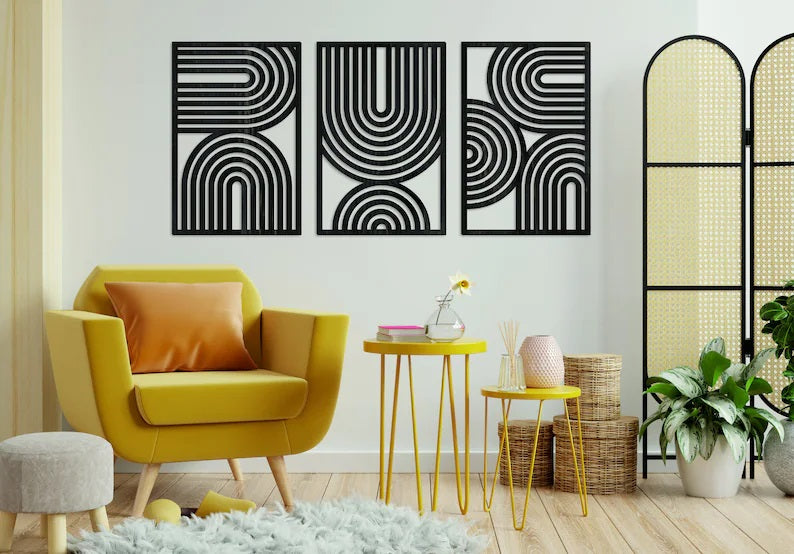 Mid Century Geometric Wall art for home decor