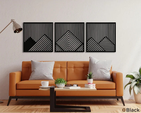 Mountain geometric  wall art black color