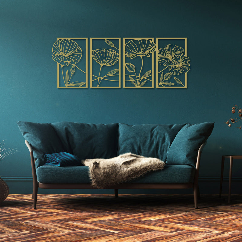 metal wall art gold color for living room