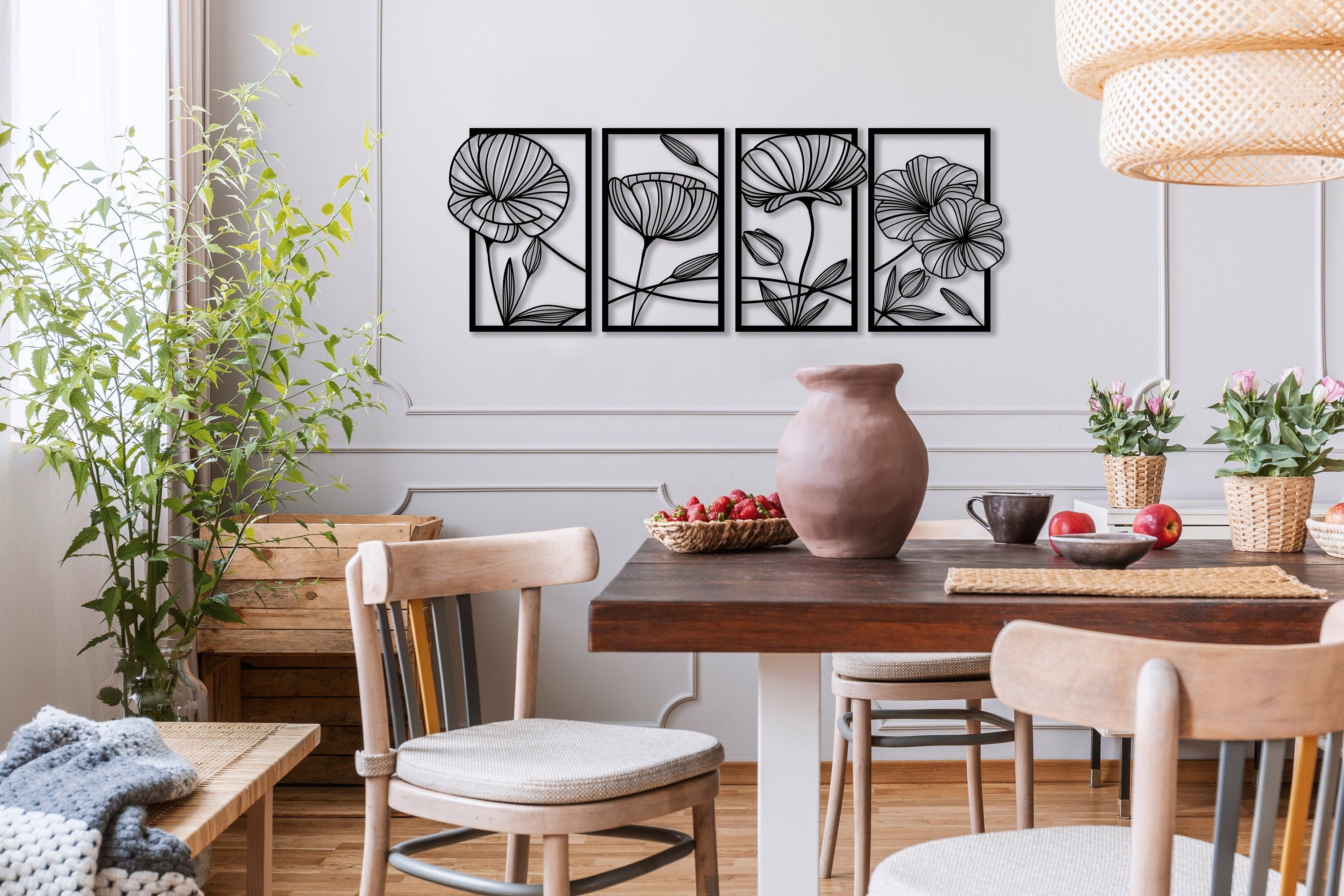 Poppy Flowers Wall blackhanging art