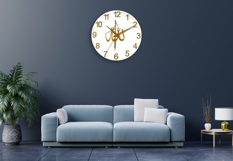 white wooden wall clock